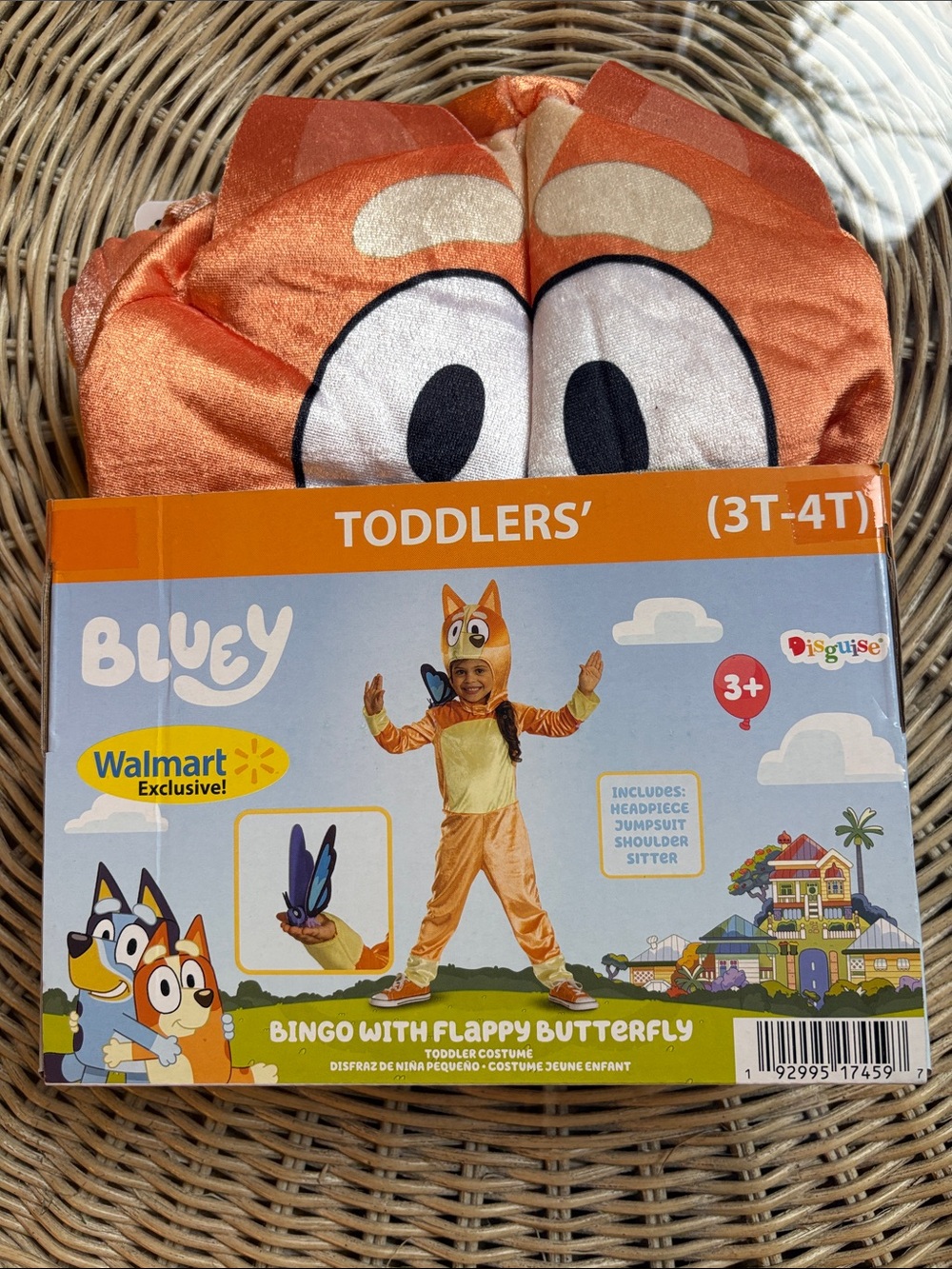 NWT Bluey Bingo with Flappy Butterfly Halloween Costume,  SZ:  3T-4T